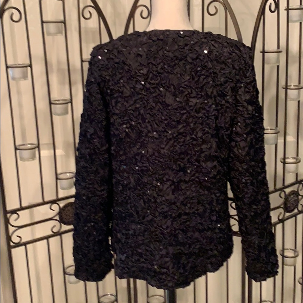 Black Satiny Jacket With Sequins - image 3